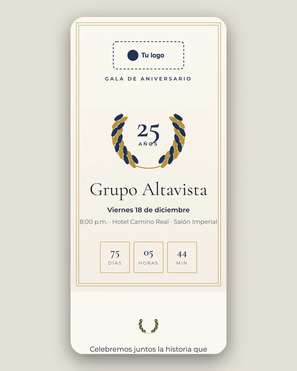 Diseño Gala aniversario